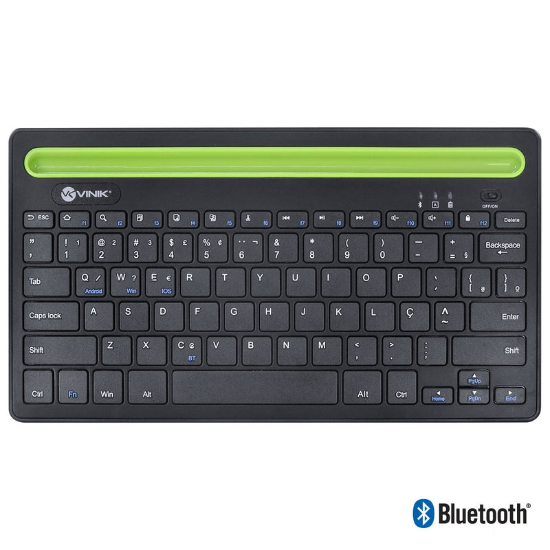 Teclado Bluetooth 3.0 2.4 Ghz Dynamic Smart Abnt Com Suporte Para Tablet Ou Celular - Preto - Dt200