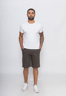 Bermuda Sarja 7869 Marrom Tecido Liocel Com Elastano