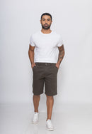 Bermuda Sarja 7869 Marrom Tecido Liocel Com Elastano