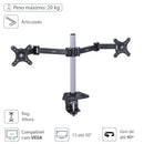 Suporte Para 2 Monitores 13 - 30"  Vesa 100x100 - S2m310d