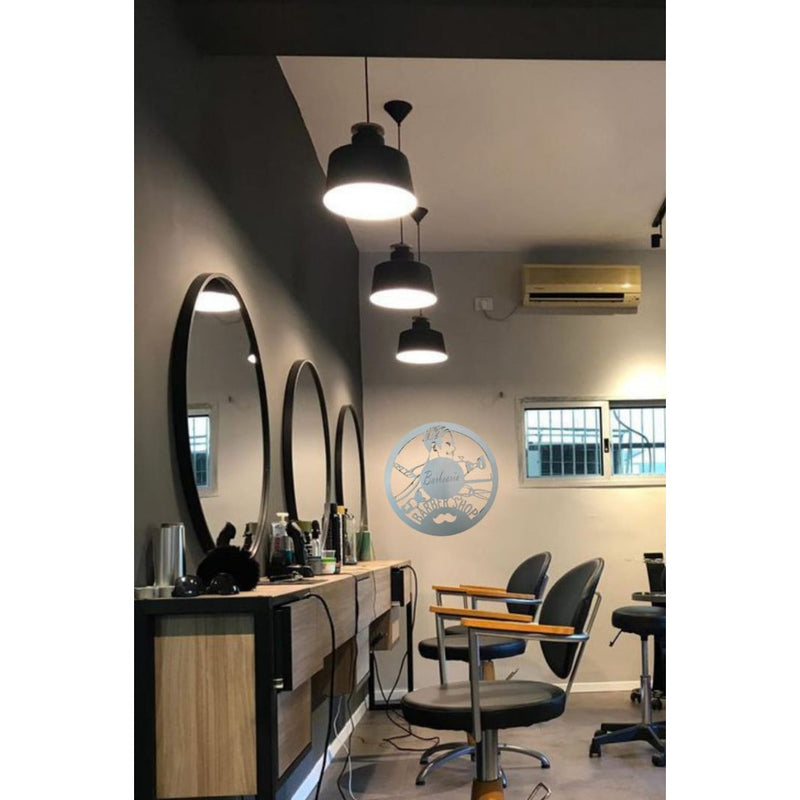 Plaquinha Decorativa Barber Shop Branco  Em Mdf