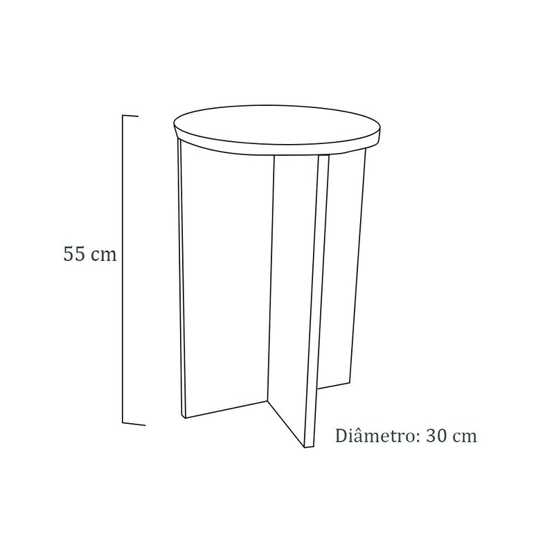 Banco Tampo Redondo 55 Cm Trovarelli Madeirado