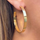 Brinco Argola Grande Grossa Folheado Em Ouro 18k