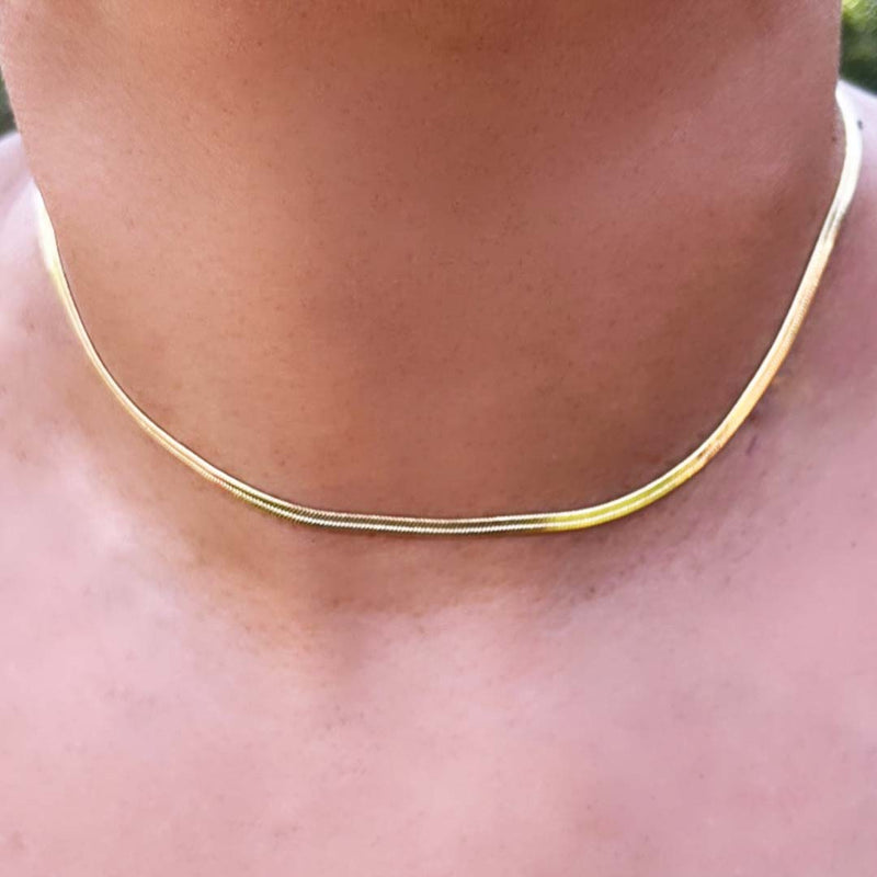 Choker De Fita Folheado A Ouro 18k