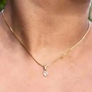 Colar Pingente Ponto De Luz Folheado A Ouro 18k