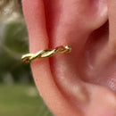 Piercing Fake Trançado Folheado A Ouro 18k