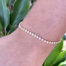 Pulseira De Corrente De Strass Folheado A Ouro 18k