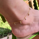 Tornozeleira Com Zircônias Folheado A Ouro 18k