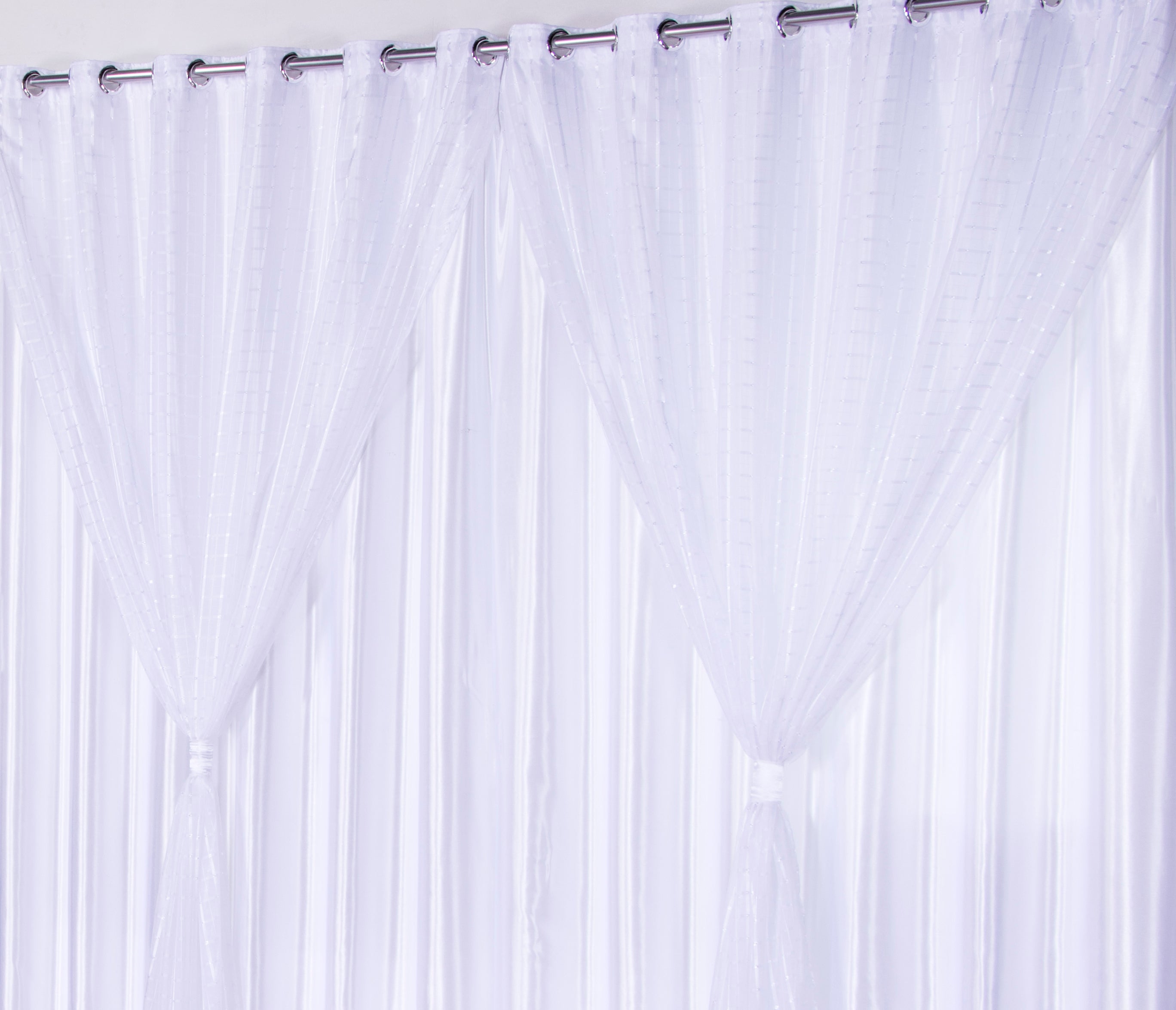 Cortina Para Sala Ou Quarto Charmousse Com Voil 2,00 Branca