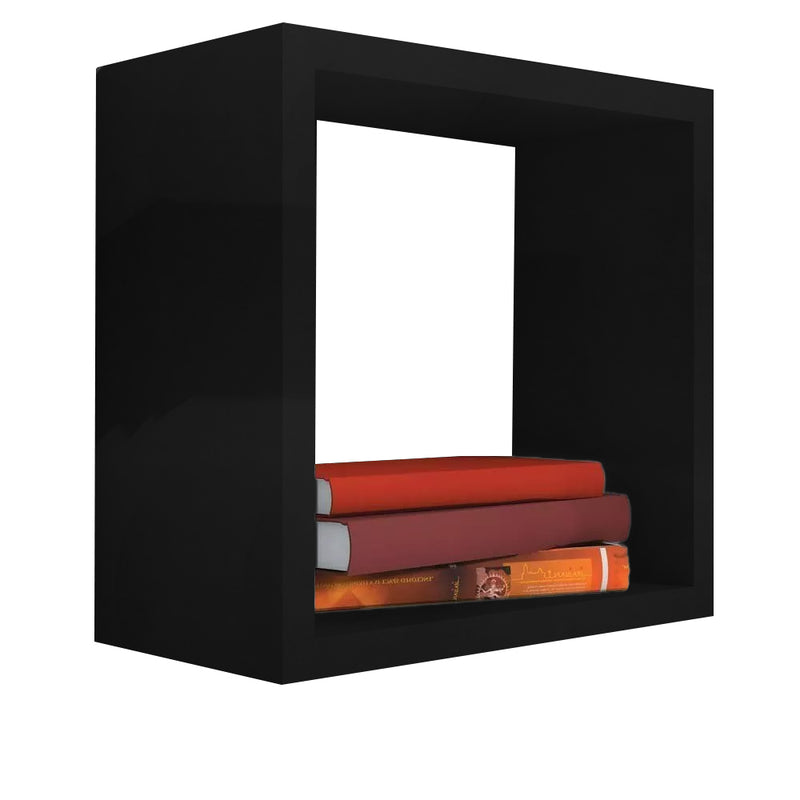 Nicho Decorativo 35x35x15 Cm Preto Em Mdf