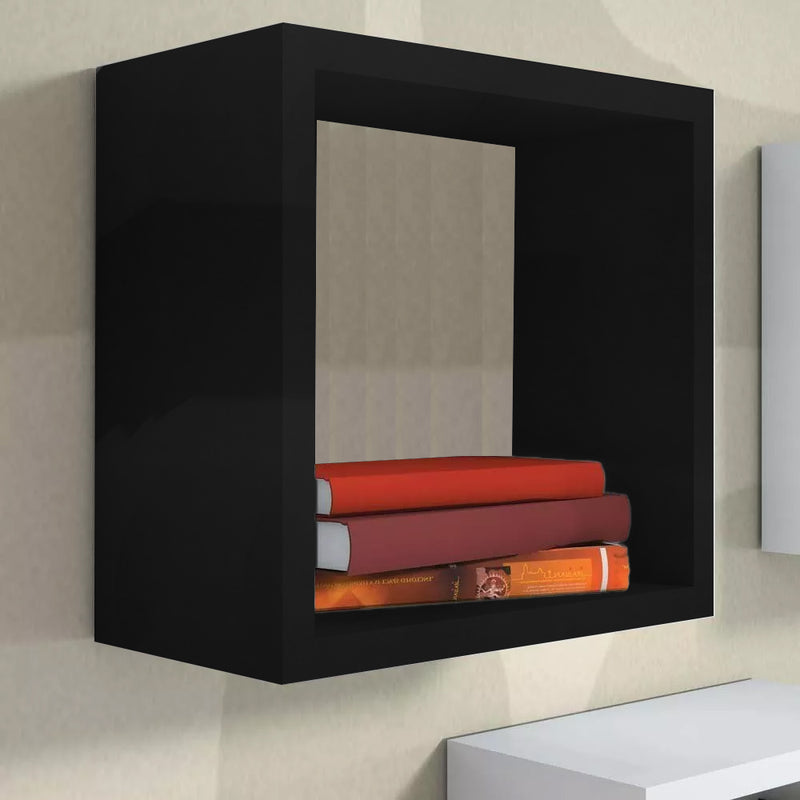 Nicho Decorativo 25x25x15 Cm Preto Em Mdf