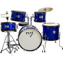 Bateria Acústica Infantil Junior 2t Azul Com Banco New York