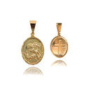 Pingente São Jorge Folheado Em Ouro 18k