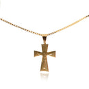 Pingente Cruz Folheado Em Ouro 18k