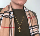Pingente Cruz Folheado Em Ouro 18k