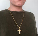 Pingente Cruz Folheado Em Ouro 18k