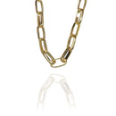Pulseira De Elos Intercalados Grandes Folheados A Ouro 18k