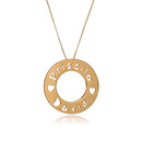 Colar Personalizado Mandala Vazado Com Nome E Mini Corações Folheado Em Ouro 18k