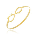 Pulseira Rígida Com Infinito E Nome Do Casal Folheado Em Ouro 18k