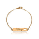 Pulseira Personalizada Com Nome Chapado E Símbolo Lateral Folheado Em Ouro 18k