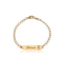 Pulseira Personalizada Com Nome Chapado E Símbolo Lateral Folheado Em Ouro 18k