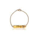 Pulseira Personalizada Com Nome Chapado E Símbolo Lateral Folheado Em Ouro 18k