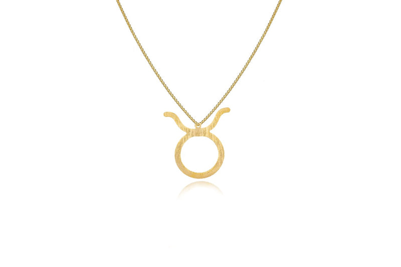 Colar Personalizado Signo De Touro Folheado Em Ouro 18k