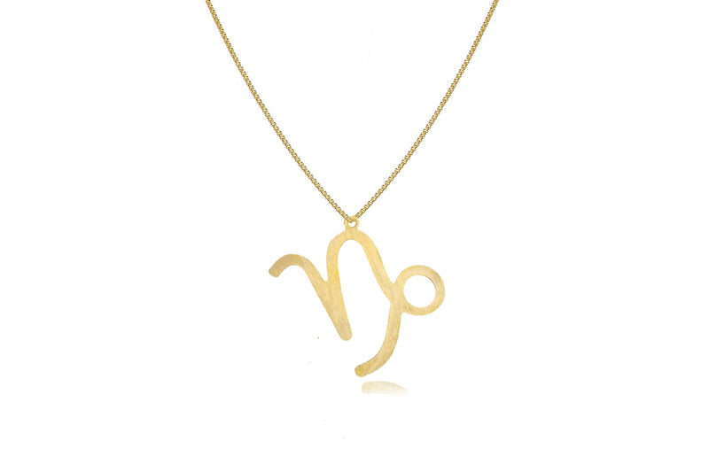 Colar Personalizado Signo De Capricórnio Folheado Em Ouro 18k