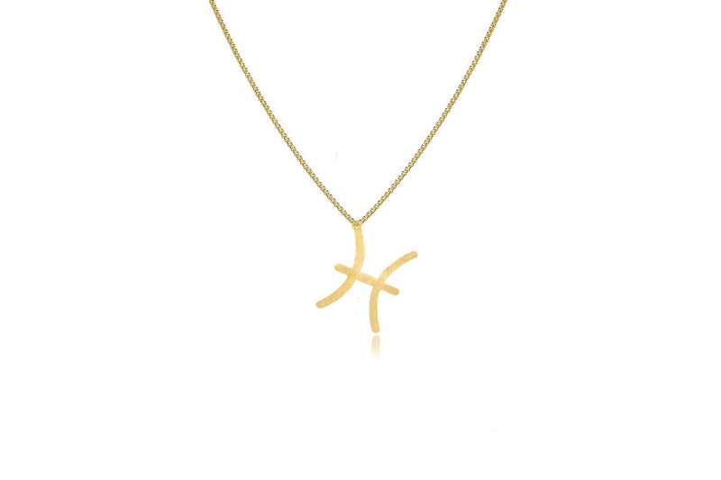 Colar Personalizado Signo De Peixes Folheado Em Ouro 18k