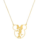 Colar Personalizado Minnie No Meio Folheado Em Ouro 18k
