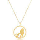 Colar Personalizado Mufasa E Simba Rei Leão  Folheado Em Ouro 18k