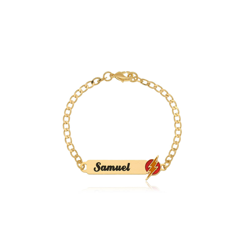 Pulseira Personalizada Chapada Com Nome E Desenho