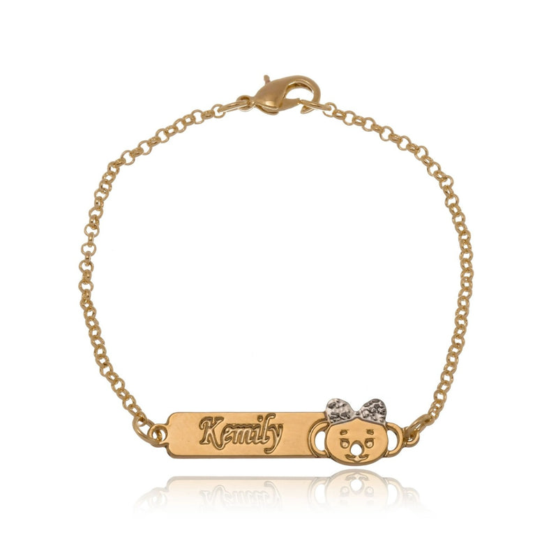 Pulseira Personalizada Chapada Com Nome Lilica E Tigor Folheado Em Ouro 18k