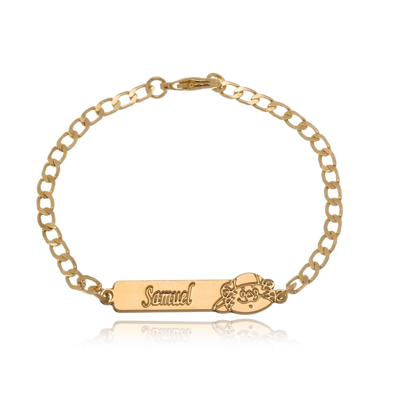 Pulseira Personalizada Chapada Com Nome Lilica E Tigor Folheado Em Ouro 18k