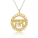 Colar Personalizado Mandala Com Filhos E Nomes Folheado Em Ouro 18k