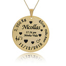 Colar Pers Dados Completos Nascimento Folheado Ouro 18k