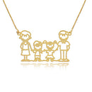 Colar Personalizado De Familia Folheado Em Ouro 18k