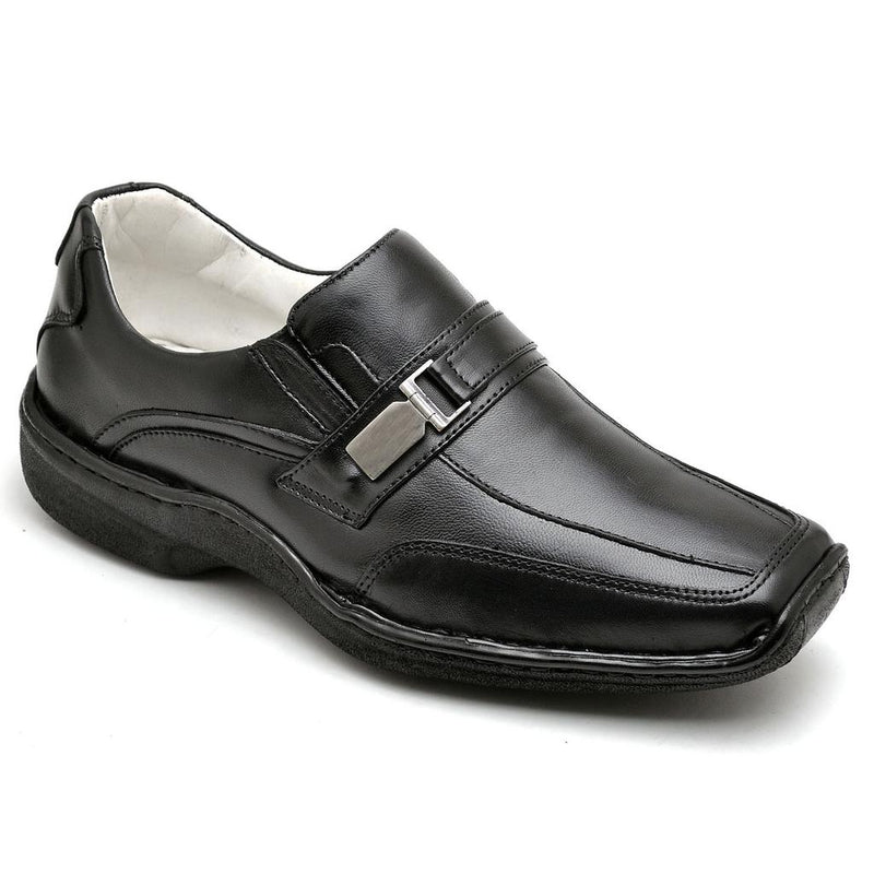 Sapato Casual Conforto Couro Preto 2016