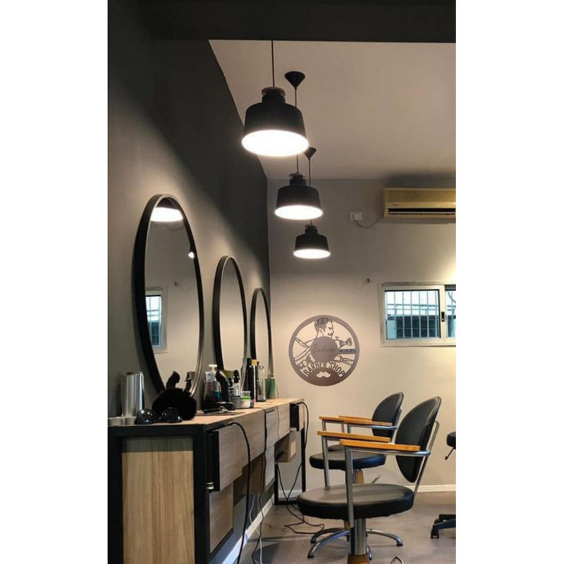 Plaquinha Decorativa Barber Shop Natural Em Mdf