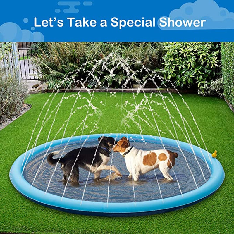 Piscina para animais de estimação, interativo ao ar livre, tapete de água, brinquedos para cães, gatos e crianças