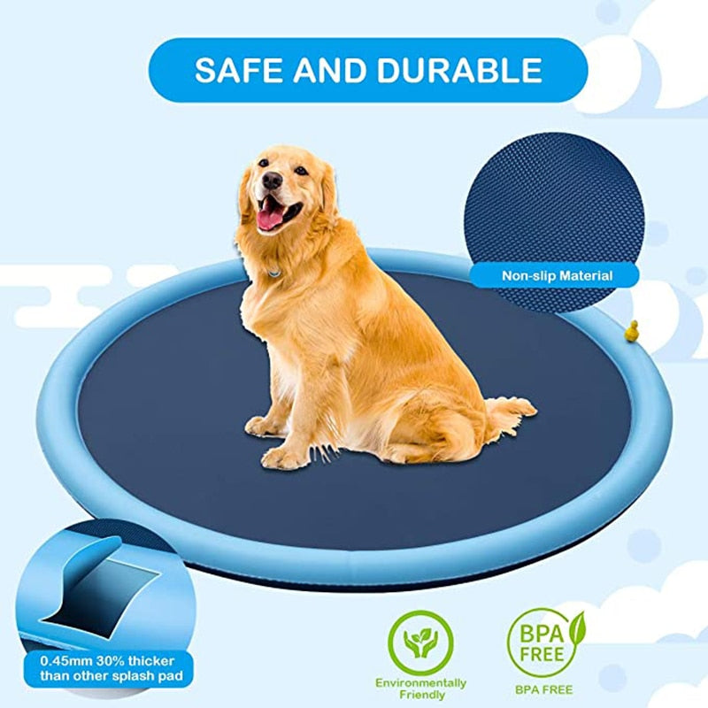 Piscina para animais de estimação, interativo ao ar livre, tapete de água, brinquedos para cães, gatos e crianças