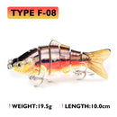 Isca de pesca articulada com 10/14 cm