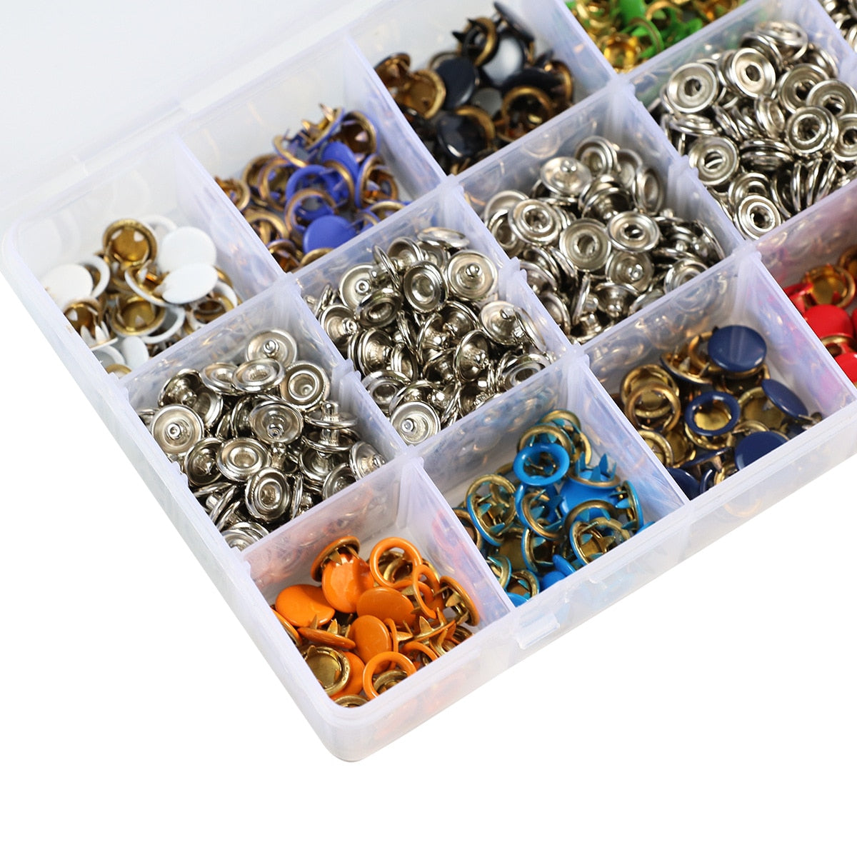 Kit de alicate + 100/200 botões de costura metal oca/sólida
