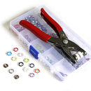 Kit de alicate + 100/200 botões de costura metal oca/sólida