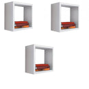 Kit 3 Nicho Decorativo 25x25x20 Cm Branco Em Mdf