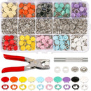 Kit de alicate + 100/200 botões de costura metal oca/sólida