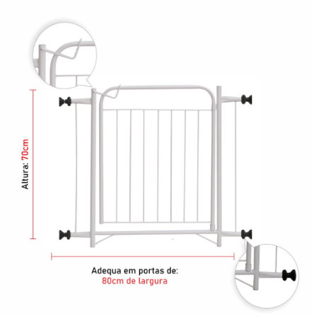 Portão para Cachorro Pet porta de 80 cm - Portão