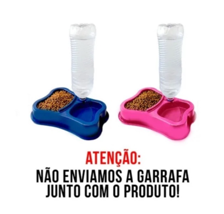 Comedouro Duplo Anti-Formiga Automático com Suporte Para Garrafa Aproveite a Promoção - Para Cachorro ou Para Gatos