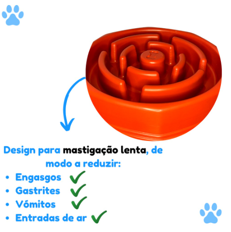 Comedouro Lento Educador Interativo de Plástico para Cães