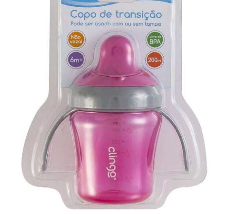 Copo de transição com alça e bico de silicone - Clingo